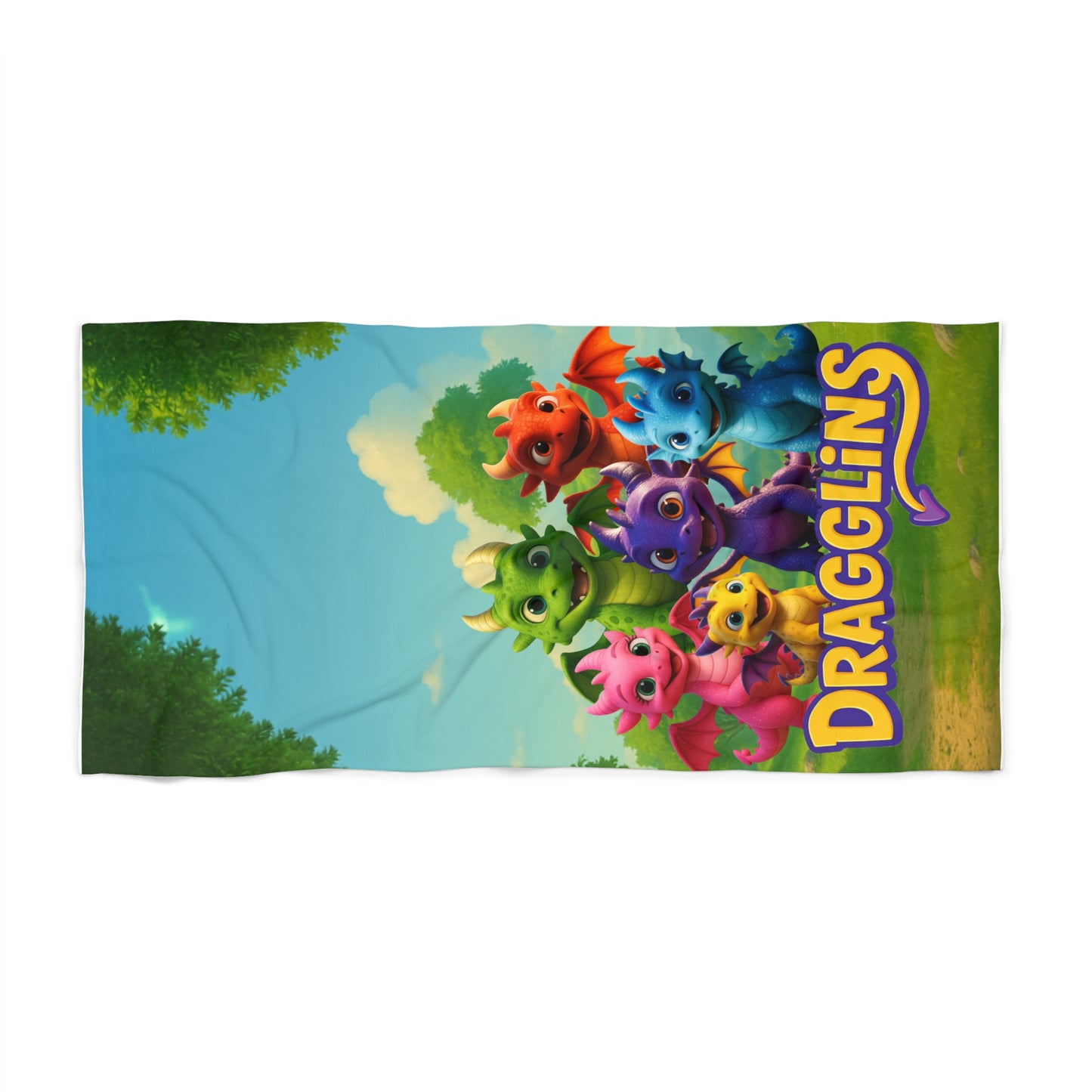 Colorful Dragglins Beach Towel