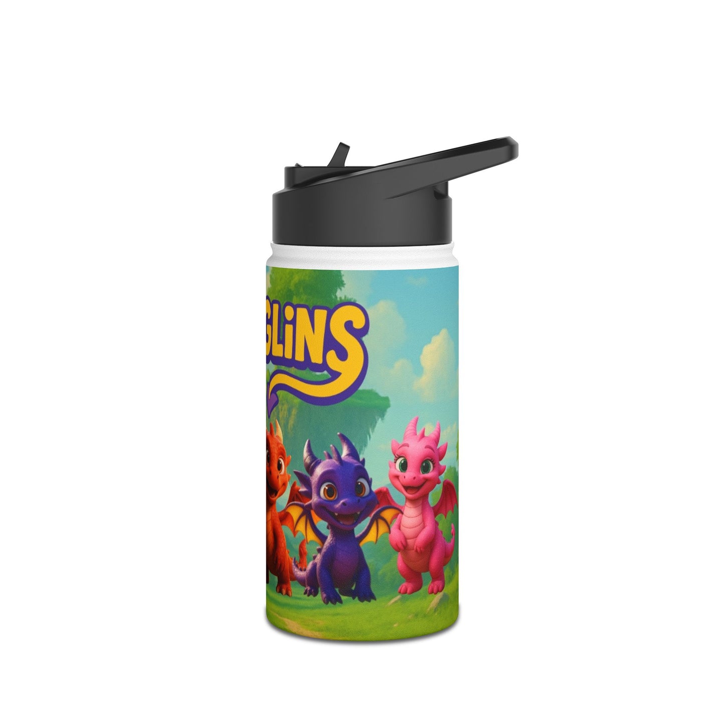 Water Bottle - Dragglins 12oz. Stainless Steel with Standard Lid